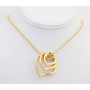 30 Inch, Triple Heart Necklace, Long Necklace, Avon Gold Heart Necklace - A1